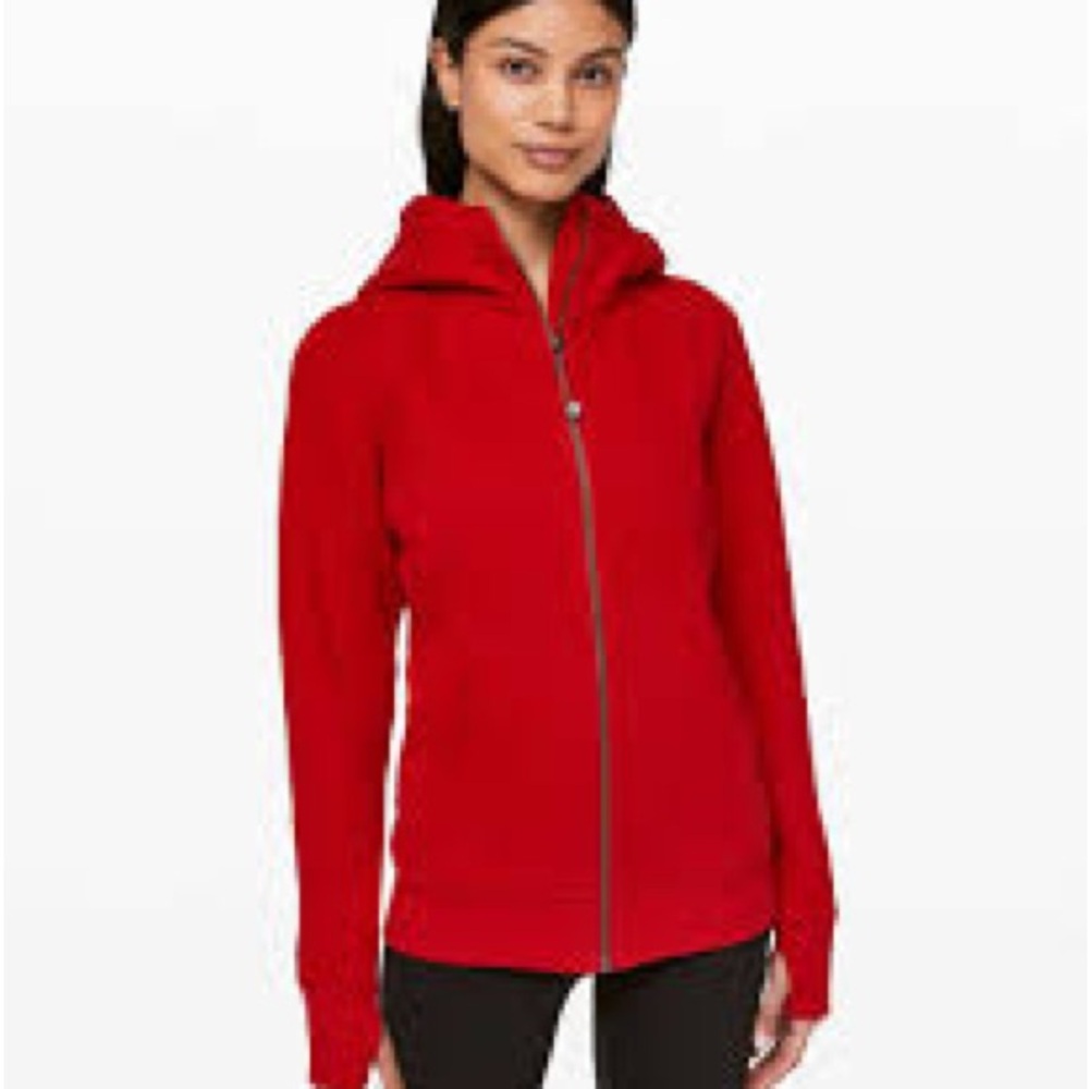 Lululemon Athletica scuba hoodie IV full zip red size 8